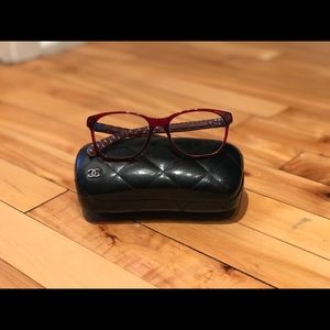 Authentic CHANEL 3290Q Eyeglasses in Burgundy